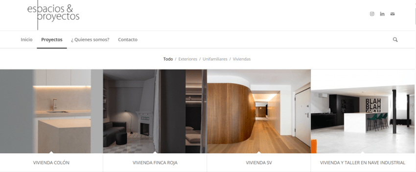 Ejemplo web Espacios y Proyectos Ejemplo web Espacios y Proyectos